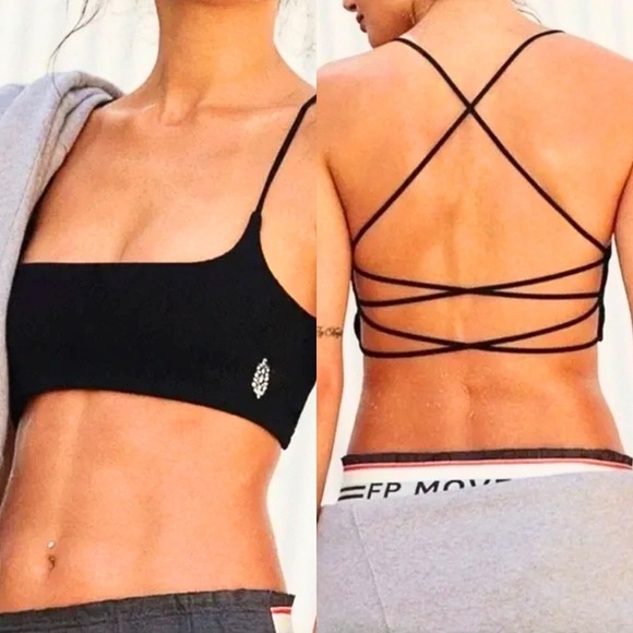 Free People Other - Free People Black Sports Bra Size XS Small Shuffle Bra Athletic Athleisure